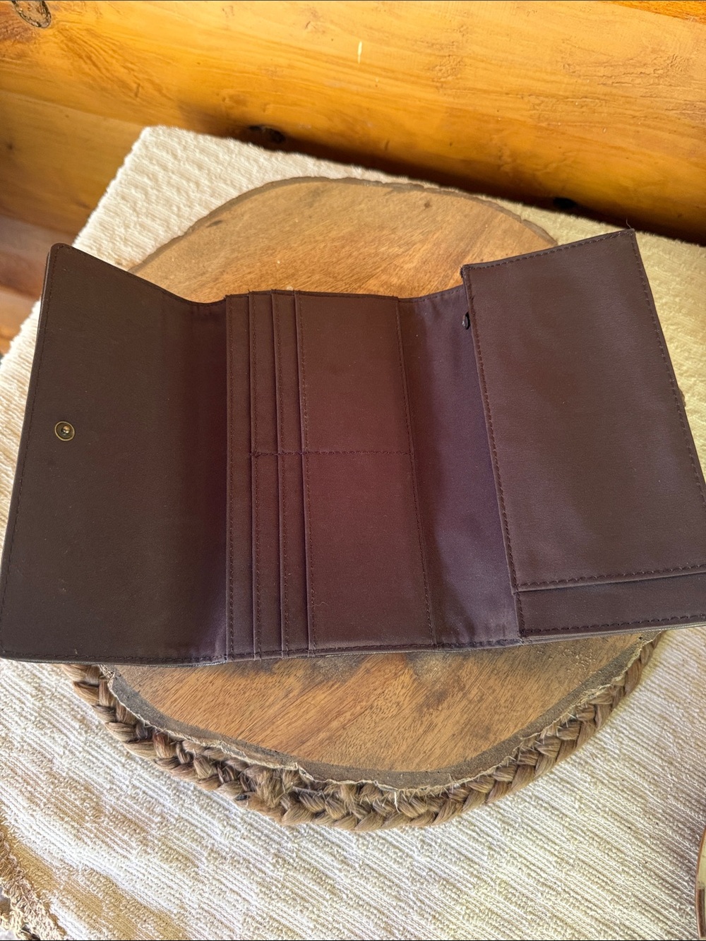 Relic Embossed Red Leather Fold Wallet with Black Trim - Picture 3 of 3